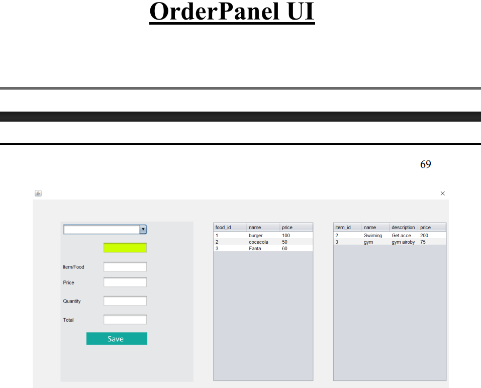 Order Panel